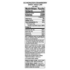 Monster Energy Strawberry Shot Energy Drink - 16 fl oz Can