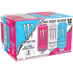 Monster Energy Ultra VP, Zero Ultra, Ultra Blue Hawaiian, Ultra Punk Punch, Energy Drink - 12pk/16 fl oz