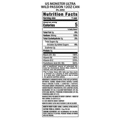Monster Energy Ultra Wild Passion Zero Sugar Energy Drink - 12 fl oz Can