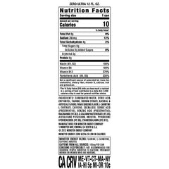 Monster Energy Zero Ultra Energy Drink - 12 fl oz Can