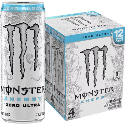 Monster Ultra Zero Sugar Energy Drink - 4pk/12 fl oz Cans