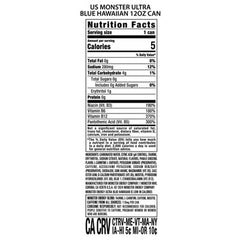 Monster Energy Ultra Blue Hawaiian Zero Sugar Energy Drink - 12 fl oz Can