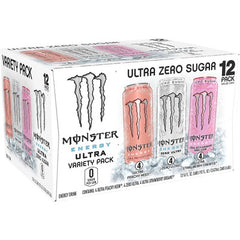 Monster Ultra Variety Pack Including Zero Ultra/Peachy Keen/Strawberry Dreams, Energy Drink - 12pk/16 fl oz Cans